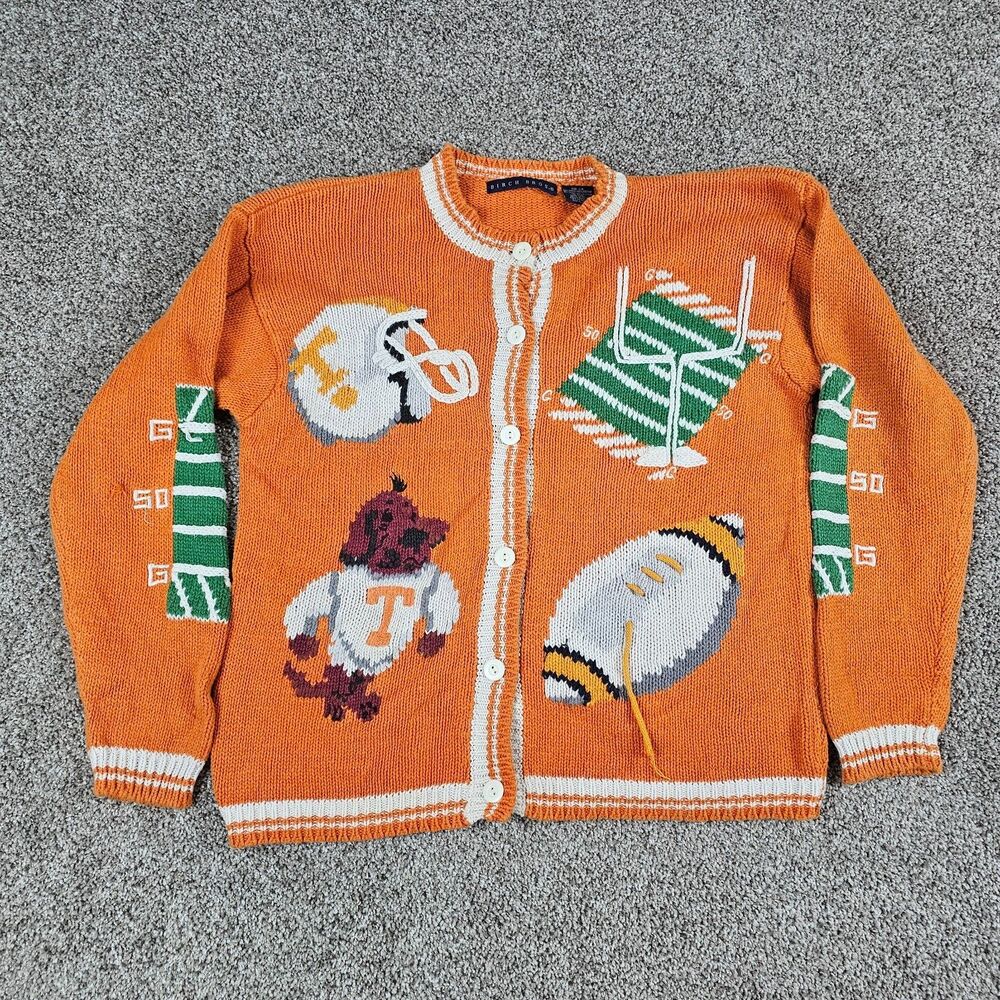 Vintage Tennessee Vols UT Cardigan Sweater Logo Football NCAA 90s Crew Smokey